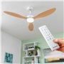 Ventilateur de Plafond avec Lumière LED et 3 Pales ABS Wuled InnovaGoods Bois 36 W 52" Ø132 cm