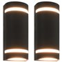 vidaXL Appliques murales d'extérieur 2 pcs 35 W Noir Demi-rond