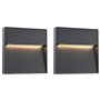 vidaXL 2 pcs Appliques murales LED d'extérieur 3 W Noir Carré
