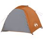 vidaXL Tente de camping à dôme 4 personnes gris et orange imperméable