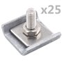 vidaXL Ensemble de 25 connecteurs de tapis de grille Argenté