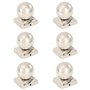 vidaXL Bouchons de poteau 6 pcs Globe final Acier inoxydable 91x91 mm