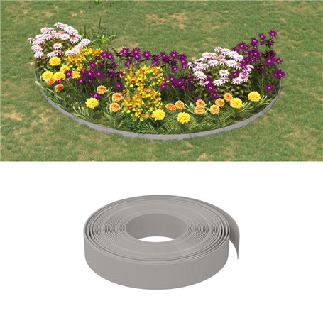 vidaXL Bordure de jardin Gris 10 m 10 cm polyéthylène