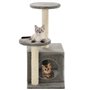 vidaXL Arbre à chat avec griffoirs en sisal 60 cm Gris