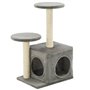 vidaXL Arbre à chat avec griffoirs en sisal 60 cm Gris