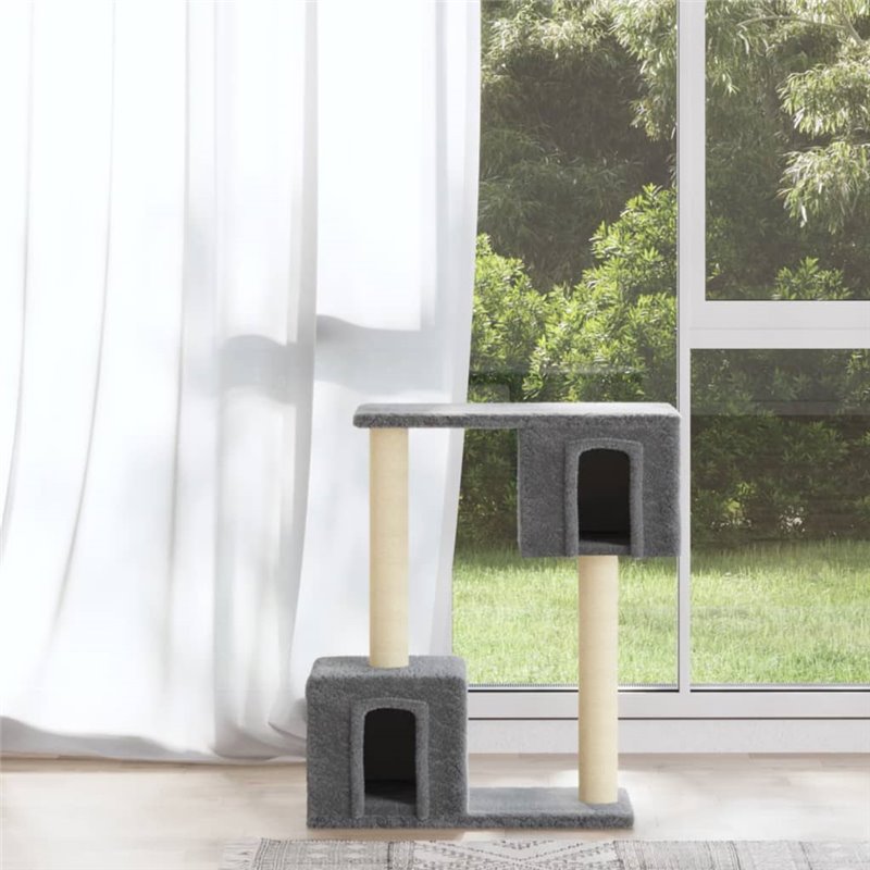 VidaXL Arbre à chat avec griffoirs en sisal Gris clair 60 cm