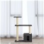 vidaXL Arbre à chat avec griffoirs en sisal Gris foncé 70 cm