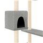 vidaXL Arbre à chat avec griffoirs gris clair 82 cm