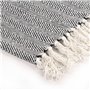 vidaXL Couverture coton à chevrons 220x250 cm Bleu marine