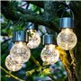 HI Cintres LED solaires 5 pcs Verre Craquelé