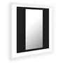vidaXL Armoire à miroir de salle de bain LED Noir 40x12x45cm Acrylique