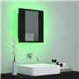 vidaXL Armoire à miroir de salle de bain LED Noir 40x12x45cm Acrylique
