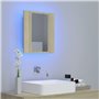vidaXL Armoire à miroir LED de bain Chêne sonoma 40x12x45 cm Acrylique