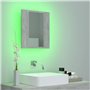 vidaXL Armoire de salle de bain à miroir LED Gris béton Acrylique