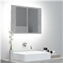 vidaXL Armoire de salle de bain à miroir LED Gris béton Acrylique