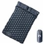 vidaXL Matelas de camping autogonflant avec oreillers 2 personnes gris