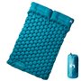 vidaXL Matelas de camping autogonflant avec oreillers 2 personnes bleu