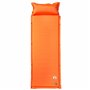 vidaXL Matelas de camping autogonflant avec oreiller 1 personne orange