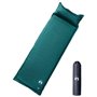 vidaXL Matelas de camping autogonflant avec oreiller 1 personne vert