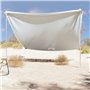 vidaXL Auvent de plage avec ancres de sable gris 304x300 cm