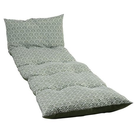 JARDIN PRIVE - Coussin bain de soleil - Flocons Norvege Avocat - Tissu traité déperlant