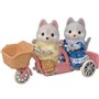 Sylvanian Families Les frères et surs husky et leur tandem