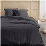 Parure de lit - TODAY - 123324 - 2 personnes - 260x240cm - Gaze de coton unie - Fusain