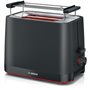 Toaster - BOSCH -  TAT3M123 MyMoment - Noir mat - 2 tranches - centrage automatique du pain - fonctions décongélation et réchauf