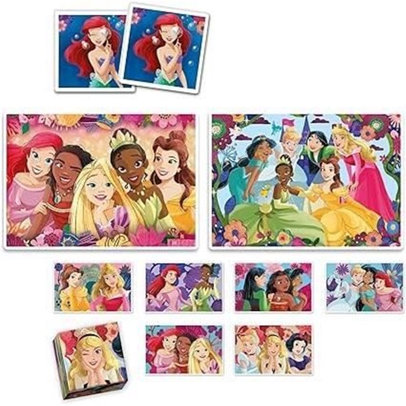 Image secondaire de Clementoni - Edukit - Disney Princesses - Coffret apprentissage 4 en 1 - 2 puzzles, 1 mémo, 1 jeu de 6 cubes - Fabriqué 