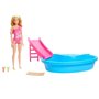 Barbie - Poupée et accessoires - Coffret poupée blonde avec piscine