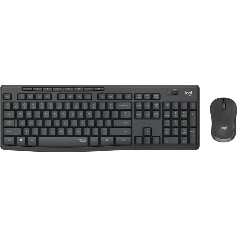 Logitech MK295 Silent Wireless Combo clavier Souris incluse USB Qwerty Nordique Graphite