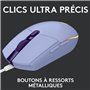 Souris gamer - Filaire - LOGITECH G - G203 - LIGHTSYNC - RGB - USB - Lilas