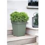 EDA PLASTIQUE - Pot de fleur mi-haut carré Toscane - 39 x 39 x H 53 cm - 51 L - Vert laurier