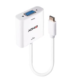 Lindy 43355 câble vidéo et adaptateur USB Type-C VGA (D-Sub) Blanc