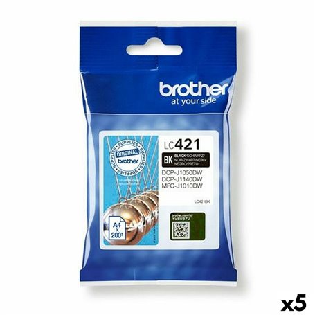 Cartouche d'encre originale Brother LC421 Noir (5 Unités)