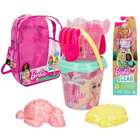 Set de jouets de plage Barbie 8 Pièces 18 x 16 x 18 cm