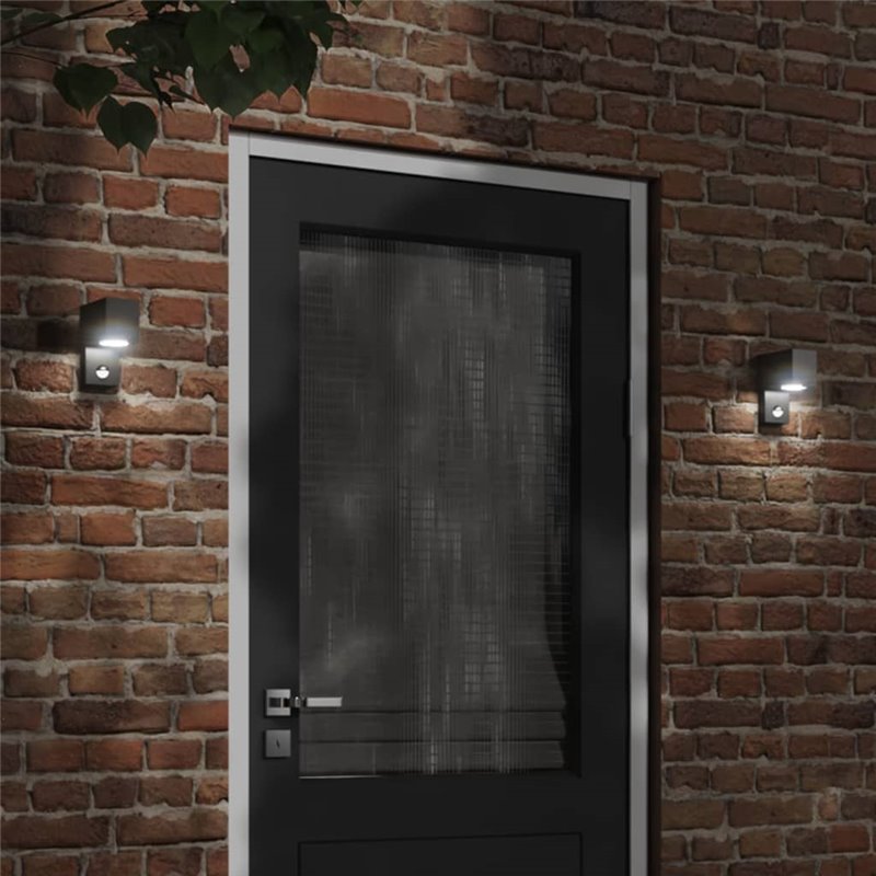 VidaXL Applique murale d'extérieur avec capteurs noir
