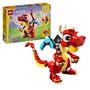 LEGO 31145 Creator 3en1 Le Dragon Rouge Jouet avec 3 Figurines d'Animaux