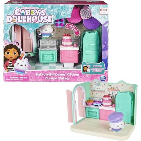 Gabby's Dollhouse Gabby et la Maison Magique - - Playset De Luxe La Cuisine De Petit Chou - 1 Figurine + Accessoires - Ajoute Ce