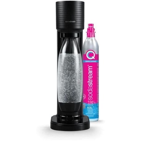 SodaStream GAIA Machine a Eau Pétillante - Pack 1 Bouteille 1L Compatible Lave-Vaisselle + 1 Recharge de Gaz 60L a Clipser - Noi