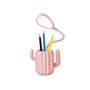 Pot à crayons avec éclairage LED ajustable - Modèle Cactus - Rose
