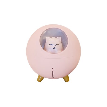 Humidificateur veilleuse - Modèle Planet Cat - Rose