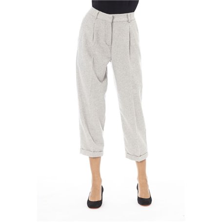 Alpha Studio Pantalons Gris Femme
