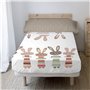 Jeu de draps HappyFriday Moshi Moshi Rabbit family Multicouleur Lit 1 persone 2 Pièces