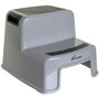 Tabouret marchepied - DREAMBABY - 2 Up - Antidérapant et texturé - Jusqu'a 80 kg pour les petits et les adultes - Gris et Noir