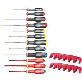 Jeu de 12 tournevis PROTWIST + 2 racks de rangement - FACOM - AT.J12R1PB
