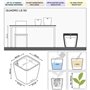 Pot de fleur - LEC - Quadro Premium LS 50 - blanc brillant - systeme d'irrigation intégré