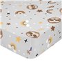 Drap housse HappyFriday MOSHI MOSHI Gris Multicouleur 70 x 140 x 14 cm