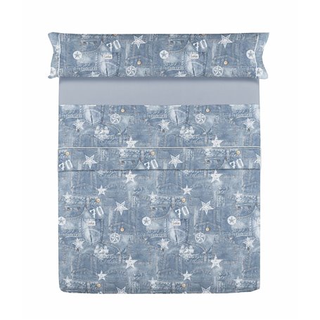 Jeu de draps Lois TEJANO Bleu Lit king size