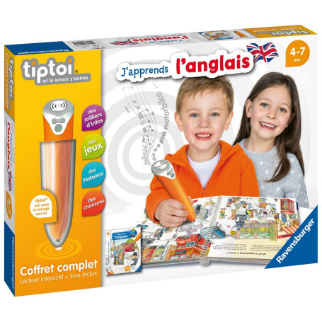 Ravensburger Tiptoi - Coffret Complet Lecteur Interactif Livre J'Apprends L'Anglais